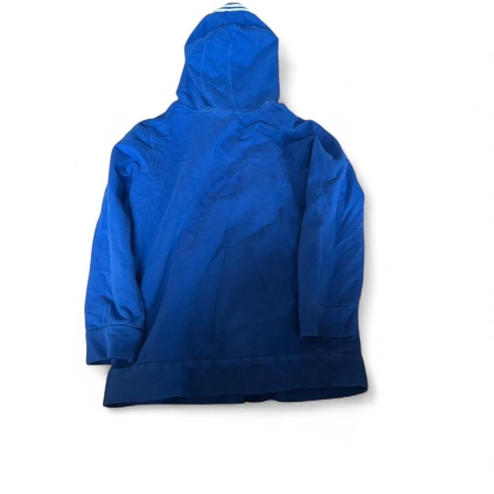 Adidas Youth Full Zip Hoodie Blue White Logo Jacket Size 7 Unisex Kids